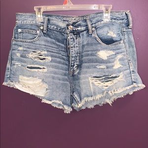 Light Wash Distressed Shorts